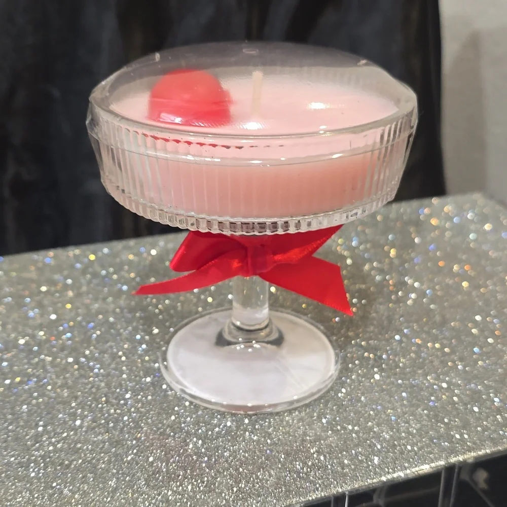 Bullseye Martini‎ Glass Cherry Candle